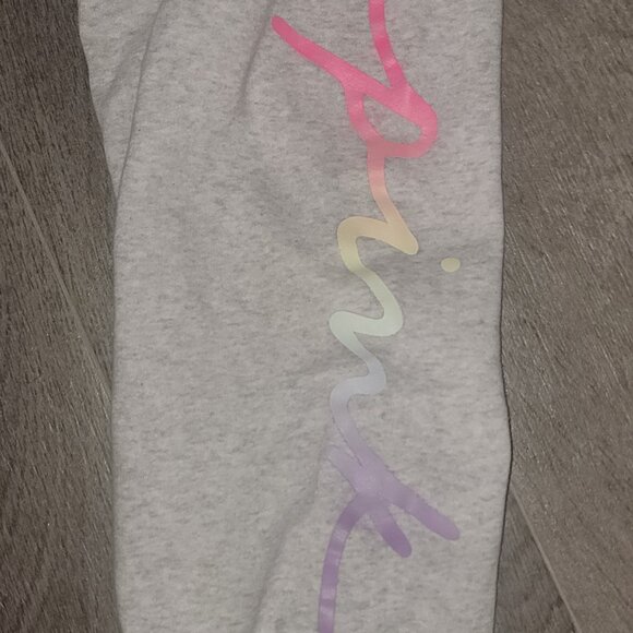 🎉 VICTORIA'S SECRET PINK Fleece Jogger Pants Heather Gray Sweatpants - Picture 1 of 4